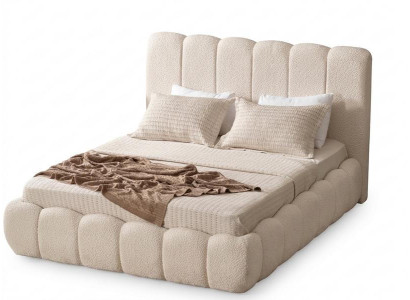 Doppelbett weich bequem beige Beleuchtung beige modern neu