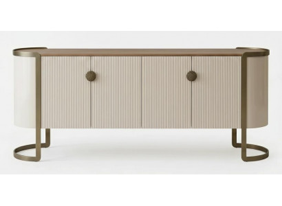 Beigefarbene Anrichte Luxuriöse Kommode aus Holz Sideboards Wohnzimmermöbel