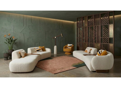 Beige Wohnzimmergarnitur: 4+4+1-Sitzer-Sofas großes Sofa Sessel luxuriös