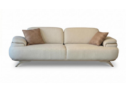 Sofa 3 Sitzer Modern Weiß Boucle Design Luxus Couch Polster Möbel Neu