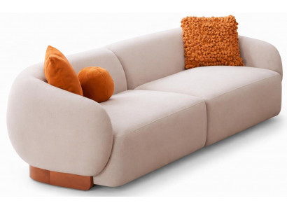 Beiges 3-Sitzer-Sofa Stoffsofa großes Sofa Polstermöbel Wohnzimmermöbel