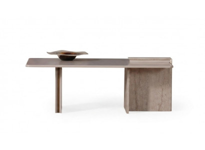 Luxus Couchtisch Beige Marmor Optik Schreibtisch Design Wohnzimmer