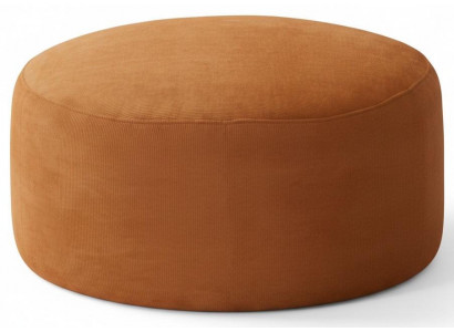 Orangefarbener runder Sitzhocker weicher Ottoman Polstermöbel