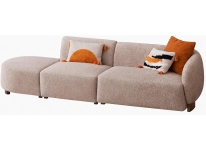 Beiges 4-Sitzer-Sofa großes Stoffsofa modernes Sofa Designermöbel