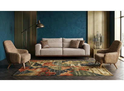Stilvolles Wohnzimmer-Set 3+1+1-Sitzer-Sofas Schlafsofa Sessel Wohnzimmermöbel