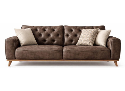 Braunes 3-Sitzer-Sofa bequemes Schlafsofa Sofa-Bett Wohnzimmermöbel