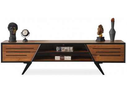 TV-Ständer Modern Fernsehschrank Wohnzimmer TV-Möbel Braun Holz Neu