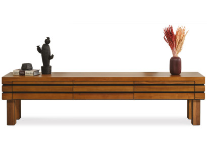 Modern TV-Ständer Holz Natur Stilvoll Braun Neu TV-Möbel Wohnzimmer