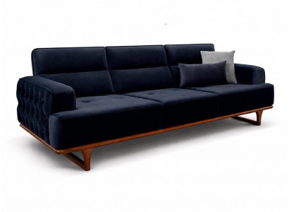 4Sitzer Sofa Modern Kissen Dunkelblau Gemütlich Elegant Hochwertig Neu
