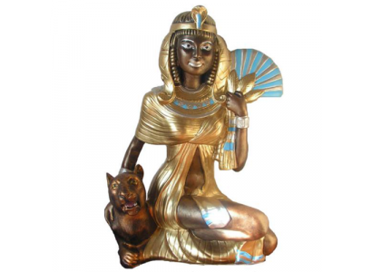 Ägypten Skulptur Kleopatra Kunststoff Statue Figuren Statuen Antik Stil 51 cm