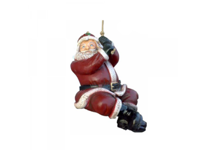 Weihnachtsmann Figur Klettern in den Kamin Dekoration Winter Statue Neu 50 cm
