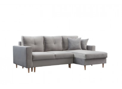 Graues Möbel  Sofa Designer Bettfunktion Wohnlandschaft Schlafsofa Ecksofa Couch