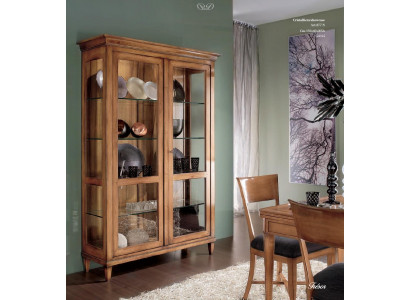 Vitrinen Vitrine xxl Glas Schrank Anrichte Holz Möbel Klassische Regale Schränke