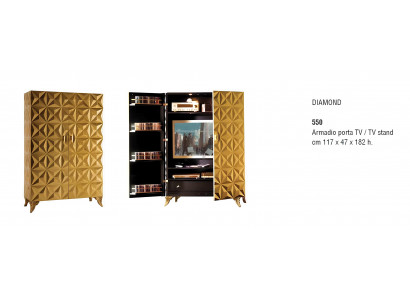 Wohnwand tv Schrankwand Holz Echtholz rtv Fernseh Schrank Anbauwand Italien Neu