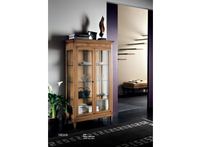 Vitrine Massiv Holz Möbel Glas Schrank Schränke Vitrinen Wohnzimmer Anrichte Neu