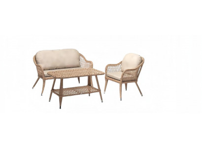 Hochwertig Moderne Beige Gartenmöbel Luxus Sofagarnitur Tisch Sessel Sitzgruppe