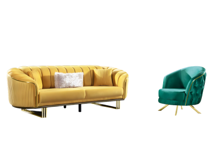 Designer Wohnzimmer Set aus 2x 3-Sitzer Sofas und 2x Sessel neu 4tlg.