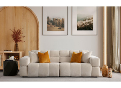 Sofa 3 Sitzer Wohnzimmer Stoffsofa Einfarbig Edelstahl Arbeitszimmer Modern Neu