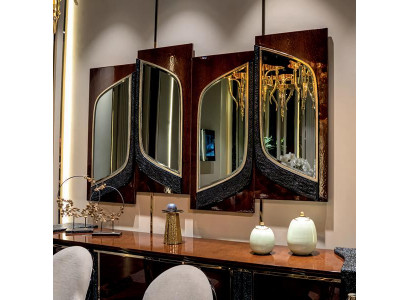 4x Spiegel Wohnzimmer Einfarbig Möbel Luxus Wandmontage Design Holz Modern Neu