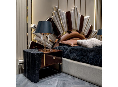 2x Nachttische Schlafzimmer JV Möbel Braun Luxus Modern Design Holz Metall Neu