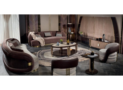 6tlg Set Sofas Sessel Couchtisch Beistelltisch Luxus Wohnzimmer Design Modern