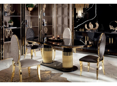 Esszimmer Set 5tlg Esstisch 4x Stühle Garnitur Lehnstühle Modern Erwachsene Neu