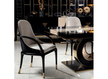 Stühl Beige Wohnzimmer Esszimmer Polyester Garnitur Küche Schwarz Modern Neu