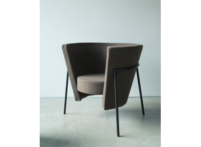Brauner Sessel, Holzgestell, Modern, Einfarbig, 82x65x78 cm