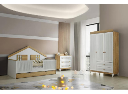 Kinderzimmer 3tlg.Set Kinderbett Kommode Kleiderschrank Modern möbel