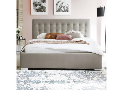 Doppelbett Bett Schlafzimmer 180сm Matratze Grau Chesterfield Stil Hochwertig