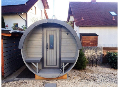 Saunafass Sauna Gartensauna Tonnensauna Fasshütte Saunahütte Holzfassauna