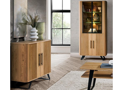 Wohnzimmer Set Holzmöbel Modern Vitrine Luxuriöses Sideboard Schrank