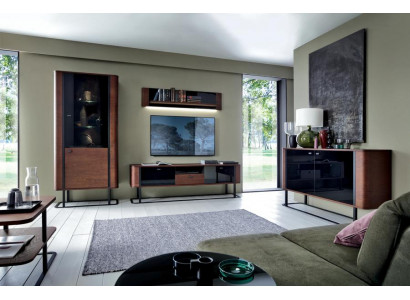 Wohnwand Modern TV-Lowboard Luxuriöses Vitrine Wohnzimmer Set 4tlg