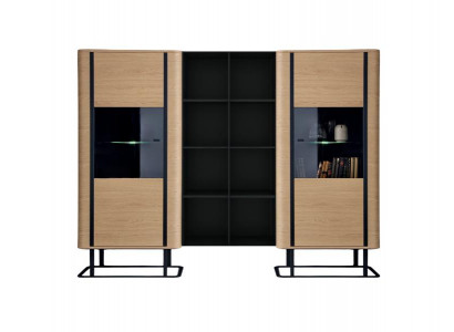 Wohnwand Designer Möbel Set 3 tlg Luxuriöses Einrichtung 2x Vitrine