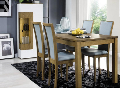 Esszimmer Holzmöbel Vitrine Komplett Esstisch Luxuriöses 4x Stühle Set 6tlg