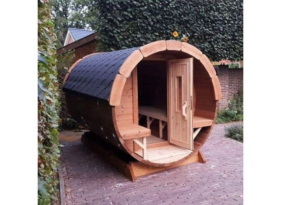 Fasshütte Wellnessfass Saunafass Holzfassauna Naturfasssauna Gartensauna