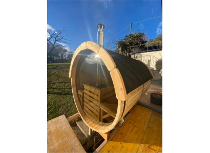 Saunatonne Fasssauna Holzsauna Gartensauna Saunafass Fasshütte