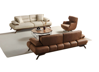 Modernes Set bestehend aus 2 Sofas und einem Sessel in klassischen Farben