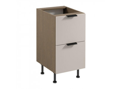 Moderner Küchenschrank Küchenunterschrank mit 2 Schubladen Braun-Beige