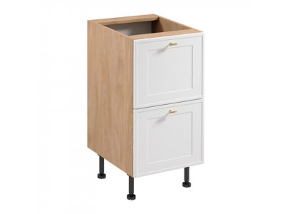 Küchenschrank Unterschrank Schrank mit 2 Schubladen Braun-Beige Modern