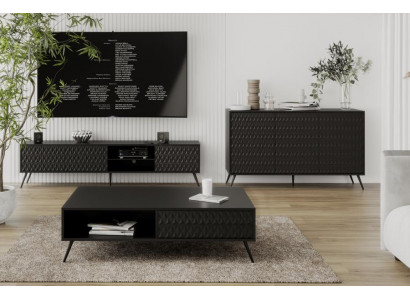 Wohnzimmer Set Modern Holzmöbel TV-Lowboard + Sideboard Luxuriöses Couchtisch