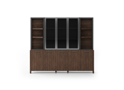 Braunes Arbeitszimmer Bücherregal Designer Holzmöbel Büro Regal