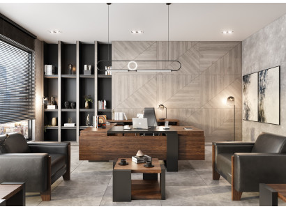 Designer Möbel-Set Schreibtisch Konsole Holz Beistelltisch - 3tlg.