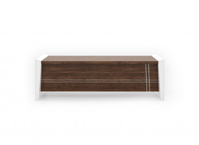 Braun-Weißer Bürotisch Designer Chefschreibtisch Luxuriöse Tische