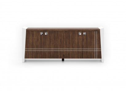 Braun-Weiße Holzkonsole Designer Arbeitszimmer Sideboard Edle Möbel