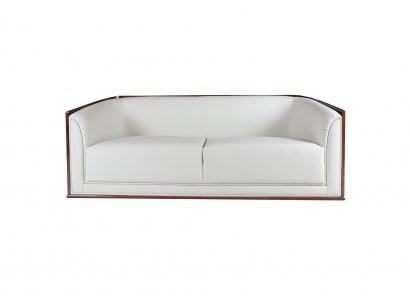 Weiße 3-Sitzer Ledercouch Designer Wohnzimmer Dreisitzer Luxus Möbel