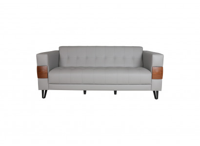 Moderne Graue Dreisitzer Couch Kunstledersofa Wohnzimmer Couchen