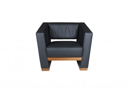 Stilvoller Grauer Einzelsessel Arbeitszimmer Ledersessel Loungesessel