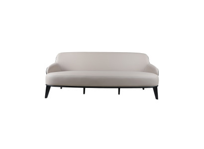 Elegante Beige Ledercouch Wohnzimmer Kunstleder Sofa Luxus Möbel