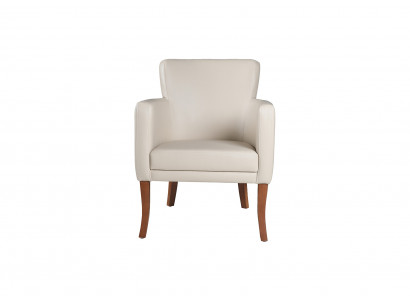 Moderner Beiger Ledersessel Wohnzimmer Einsitzer Designer Sitzmöbel